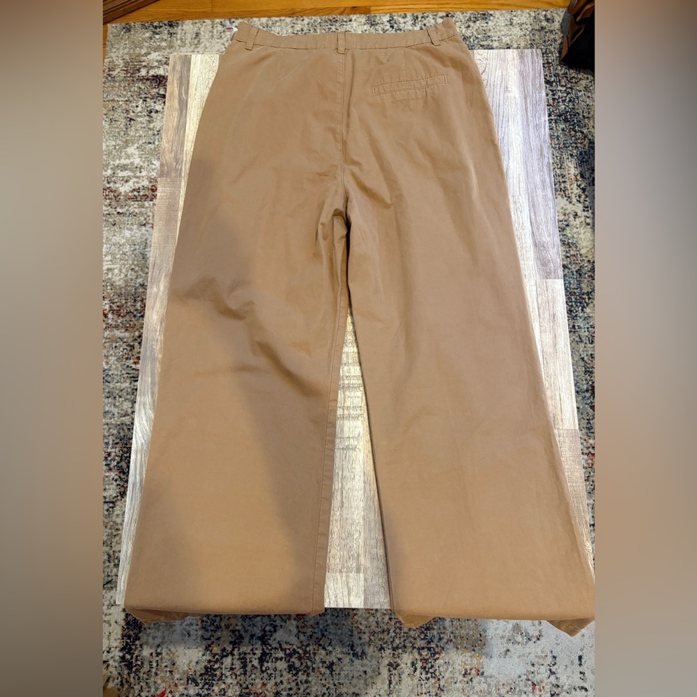 Frame Pleat Front Wide Leg Camel Chinos/Pants - Picture 13 of 16